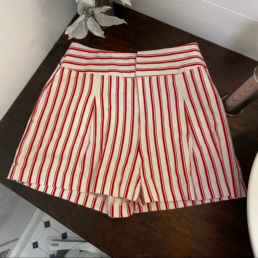 Red and White Striped Shorts